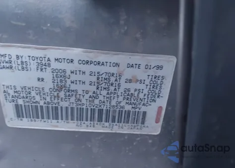 1999 Toyota Rav4 from USA, damaged, VIN JT3HP10V2X7128536